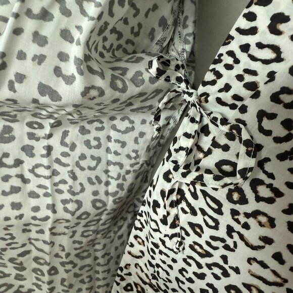 Cosabella Allora Printed Kimono Cheetah Robe Black and White Size Small - Picture 5 of 8